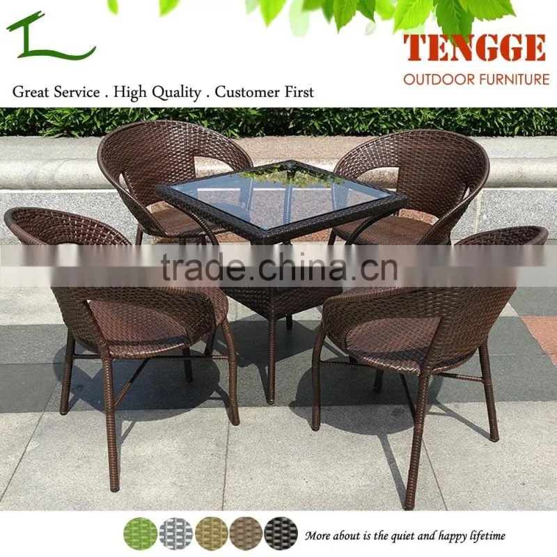 TG-8070 3 pieces outdoor furniture rattan cheap cafe tables and chairs