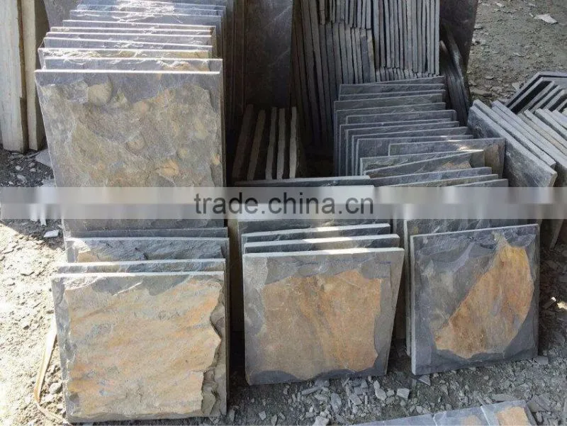 Natural rusty slate stone flooring tiles