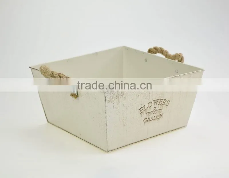 cheap sale rustic home decoration garden ornaments unbreakable floral big square flower pots