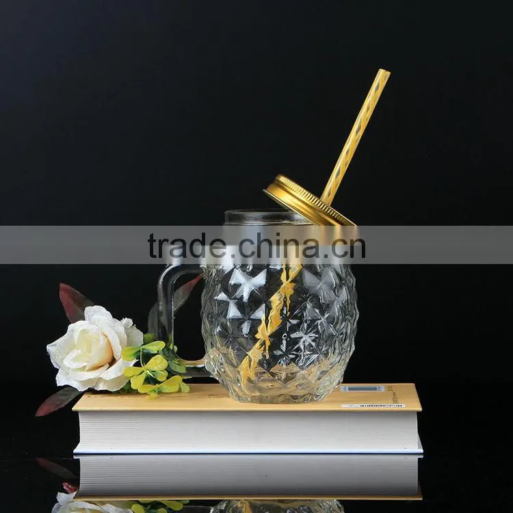 Quality products 16oz New 2017 glass mason jar with lid and straw