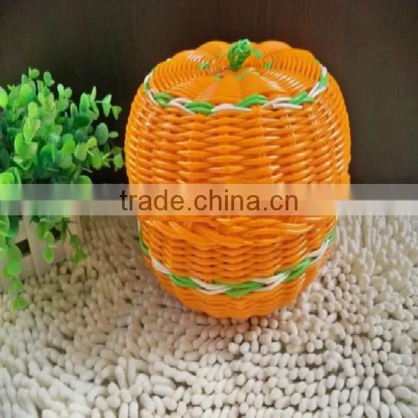 2014 new wholesale empty pe storage basket colorful with lid