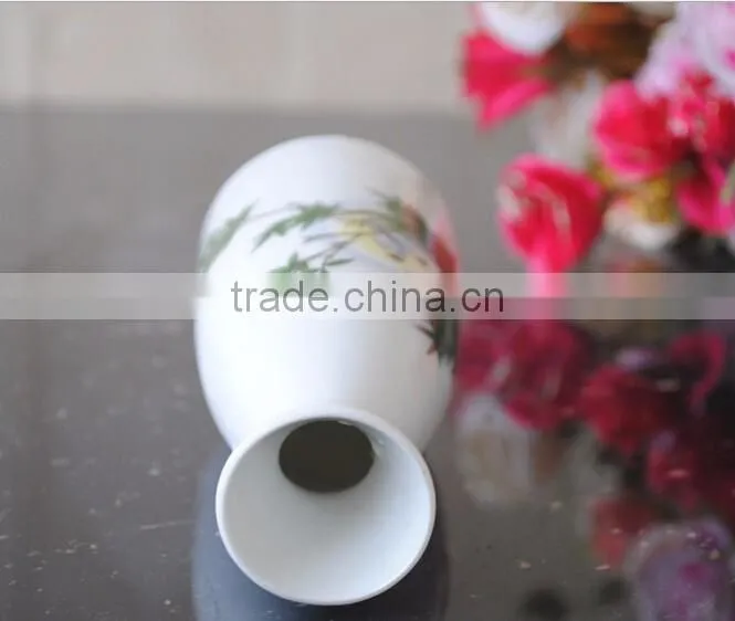 Haonai wholesale bamboo decal high-temperature ceramics porcelain flagon wine set