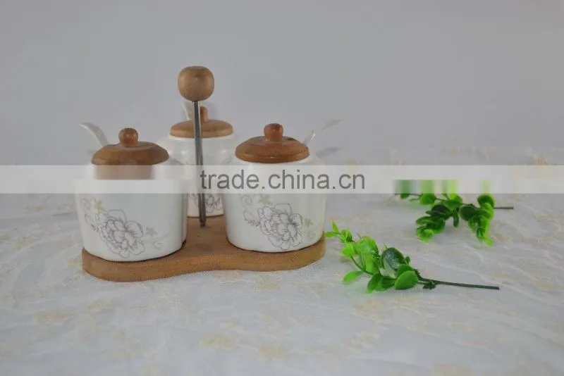 hot sale high quality 2015 new style bone porcelain canisters/pepper bottle sets/3pcs ceramic canister sets