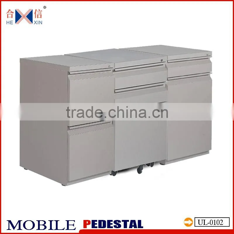 Office furniture 3 drawer mobile filing metal pedestal