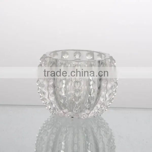 top grade polka dot pattern clear votive wedding candle holder set