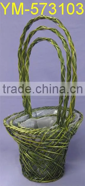 New Design Handmade Willow Flower Basket With Handle ,Good quality