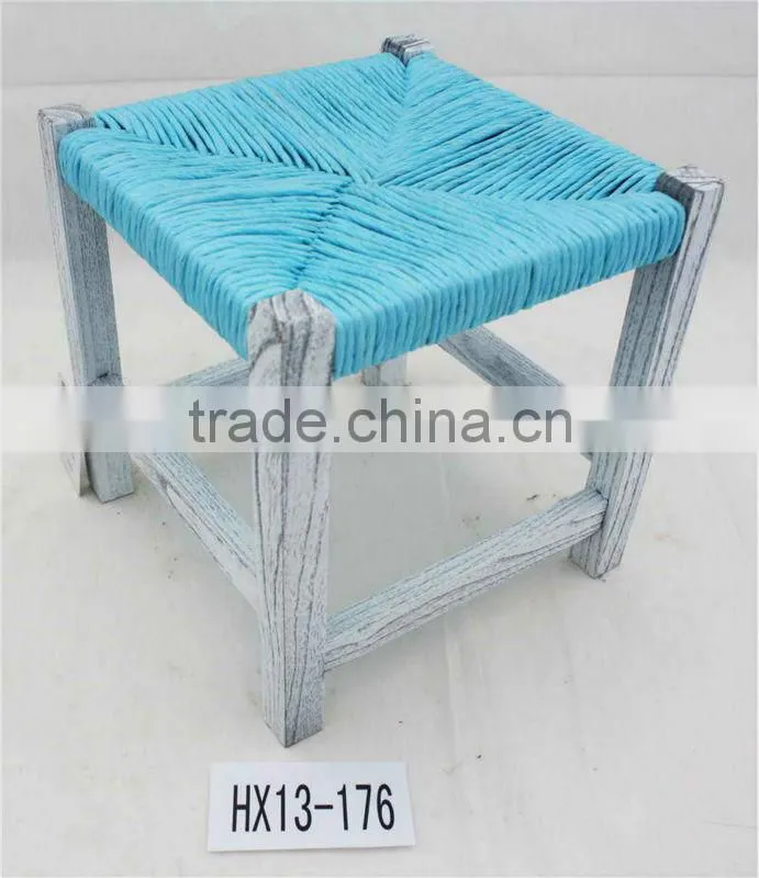 Solid wood chair with rush seat