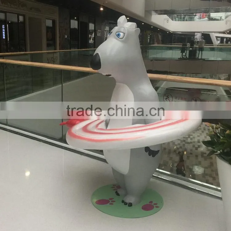 Fiberglass bear statue with lollipop