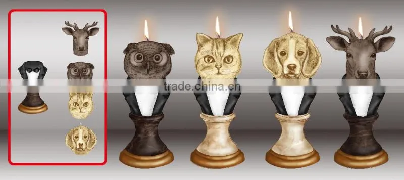 NEW design resin candlestick animal shape decorative wax Candle