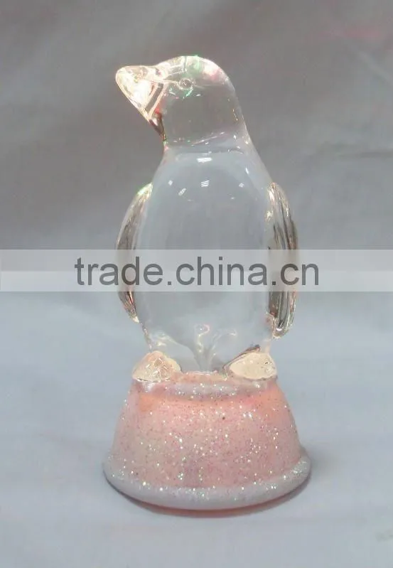 LED RBG changing acrylic crystal plastic penguin animals toys for kids
