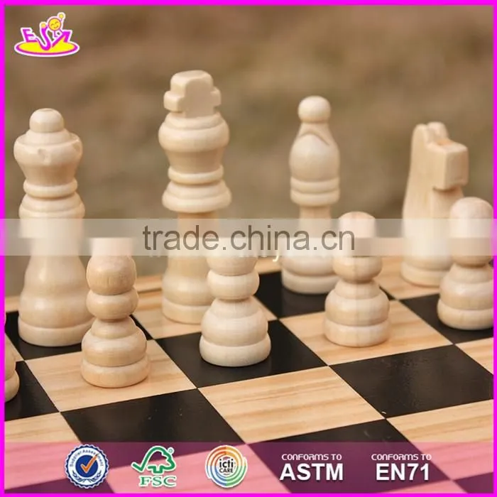 2017 New design children educational wooden international chess W11A053