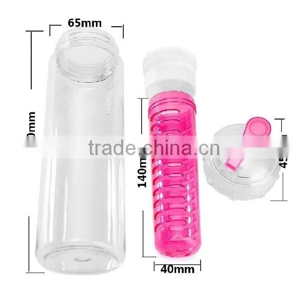 Tritan Plastic BPA Free Fruit Infuser Water Bottle 700ml