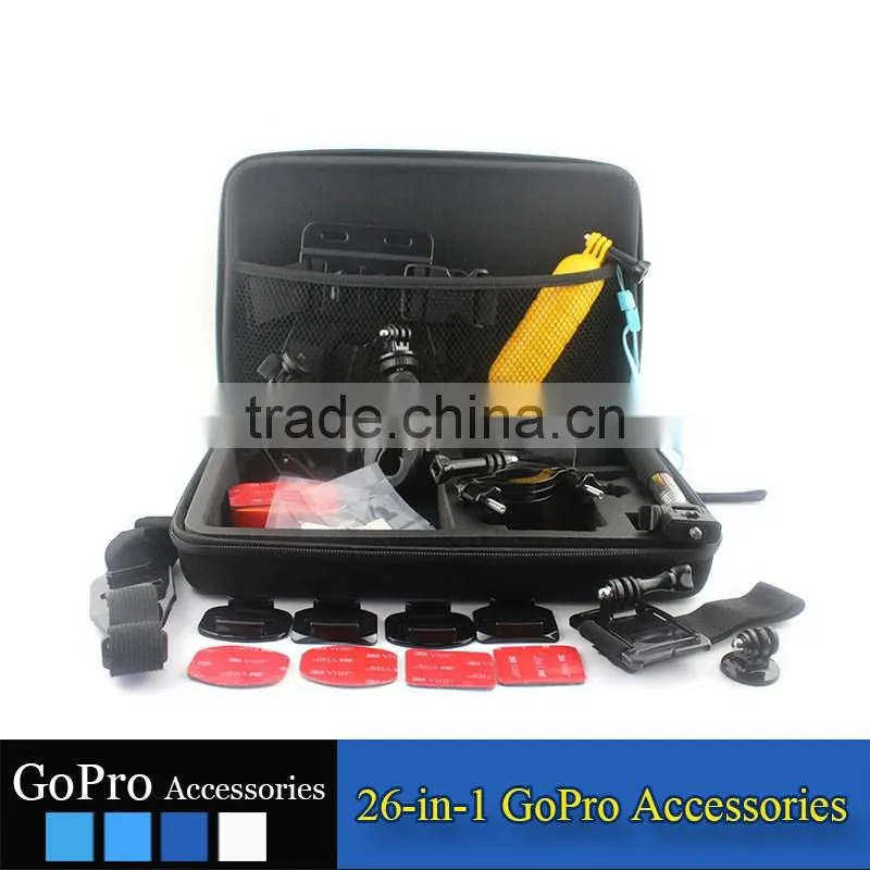 2016 hot selling cheap kits set mounts used for gopros heros action camera accessories sports DV cases