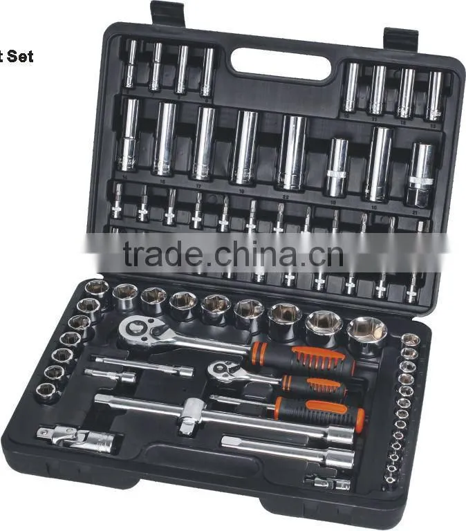 77 pcs 1/4"&1/2" 1 inch drive cr-v socket set