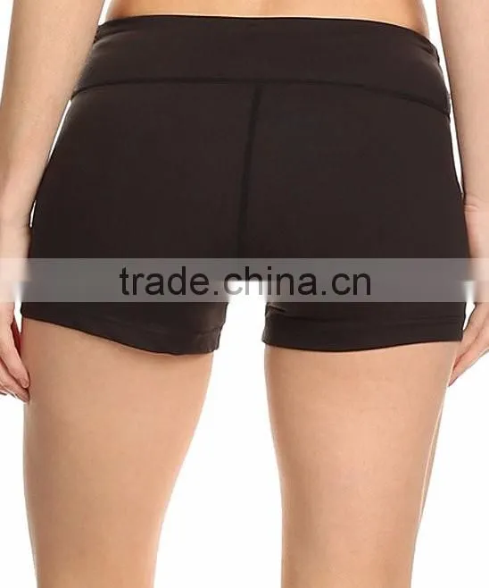 Running Shorts Black Women Wholesale Custom Made Plain Dyed Polyester Spandex Solid Sport Wear Shorts