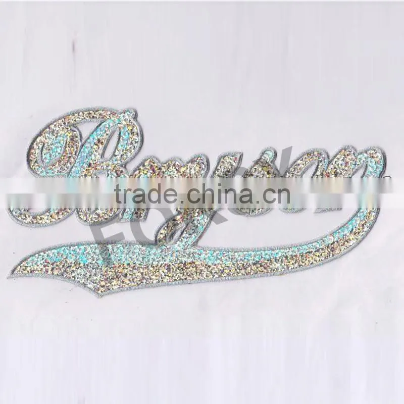 hot sale white bulldogs sew on embroidered badges