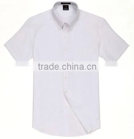White Short sleeve oxford shirts for man button down collar oxford mens shirts