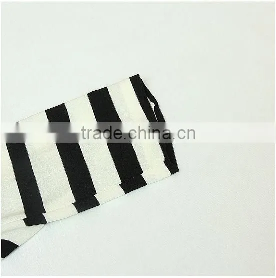 Ladies top fashion white and black striped blazer 2015 for autumn
