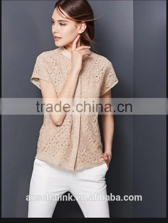 2016 best selling high quality ladies lady lace tops latest design