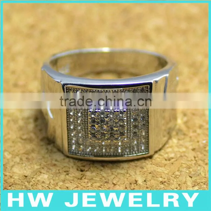 copper or brass micro pave CZ ring made in Chinese jewelry factory