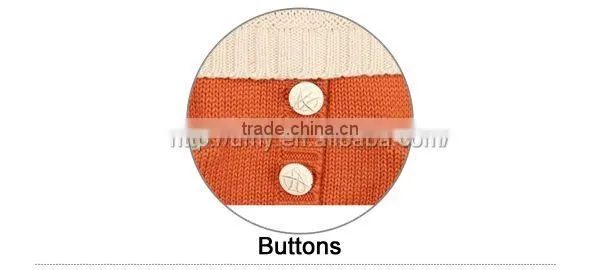 Winter New Style children Long Sleeve Sweater Dress with Pockets and Buttons