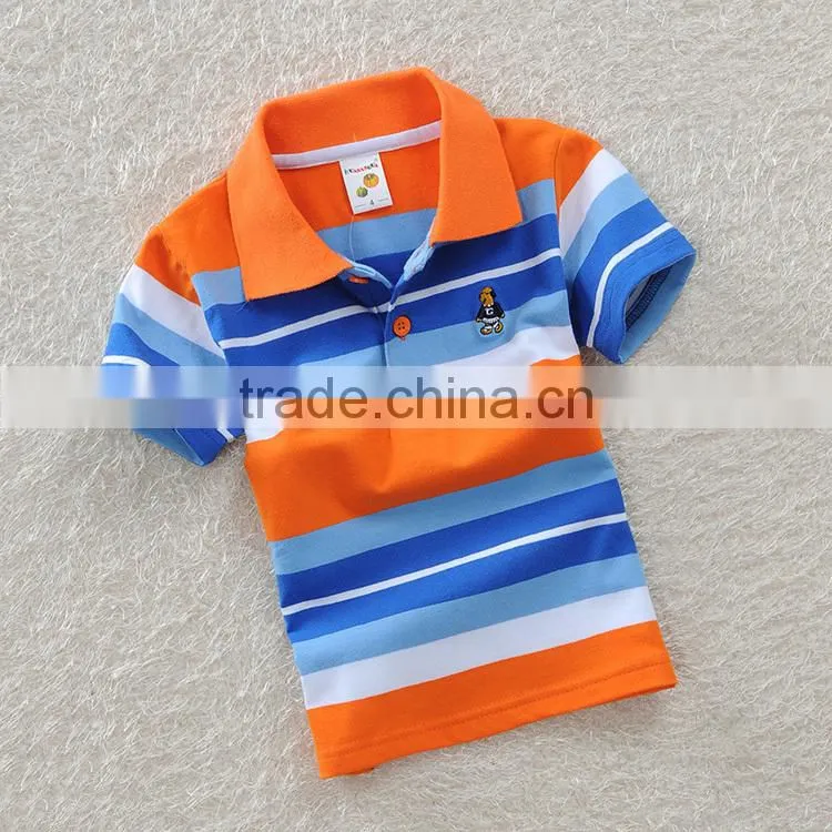 new design custom boy fancy shirt stripe polos colorful polo shirt