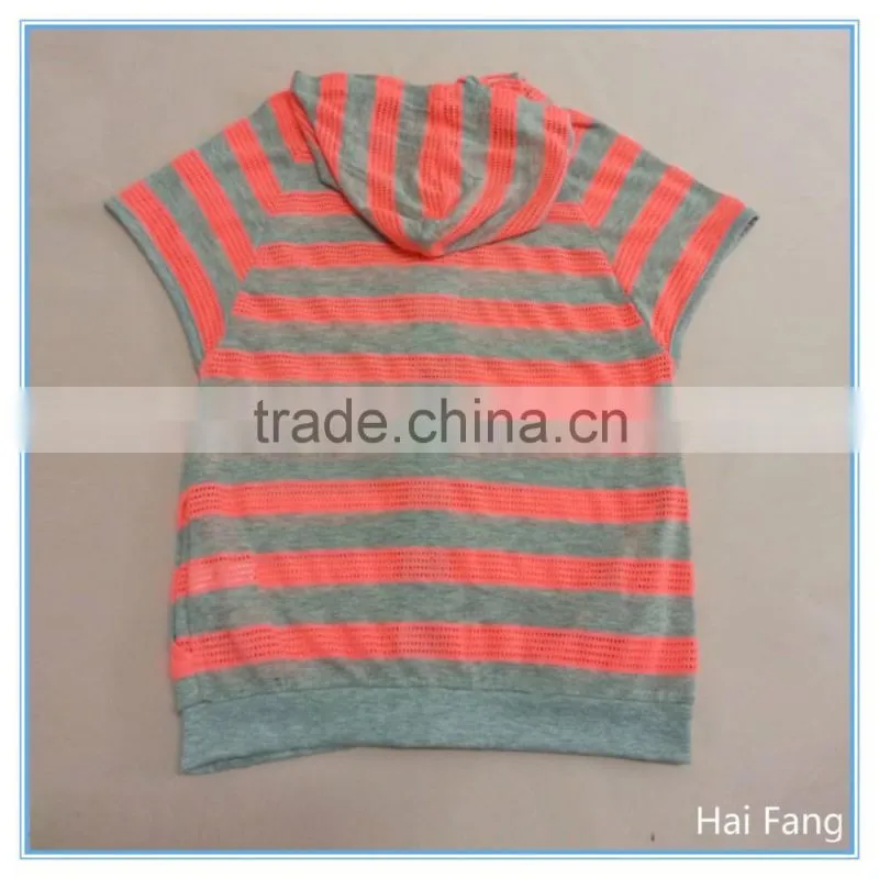 Children girl fashion hoody stripped hoodie child kids summer t shirts hoodie