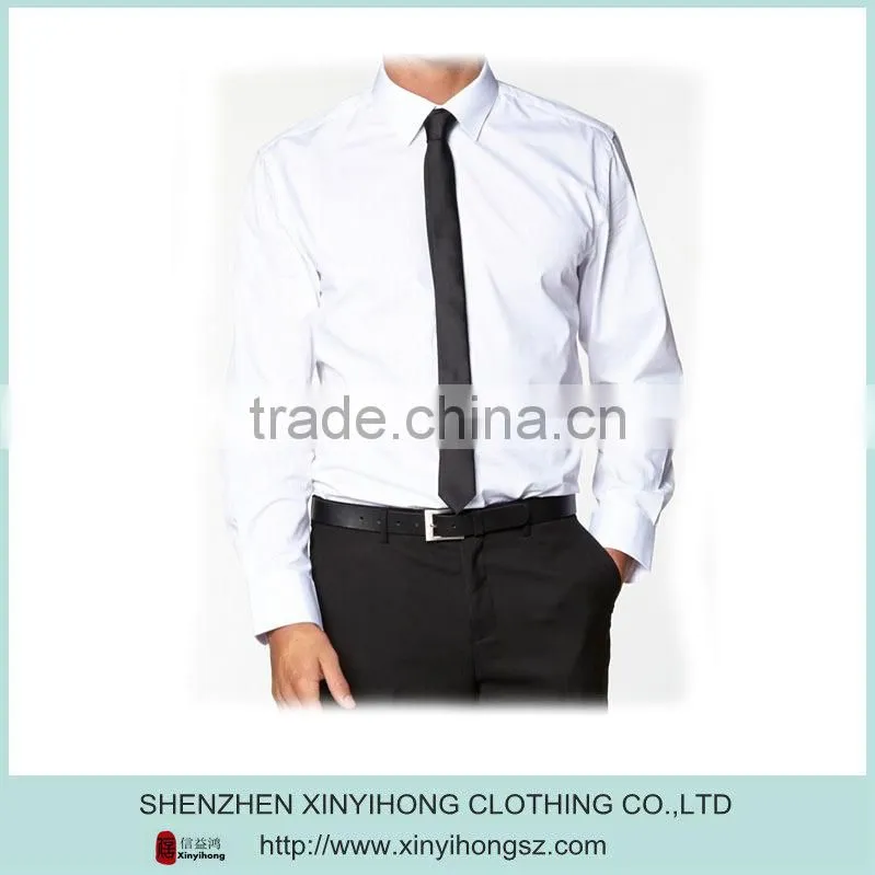White color top quality 100% cotton material mens business shirt