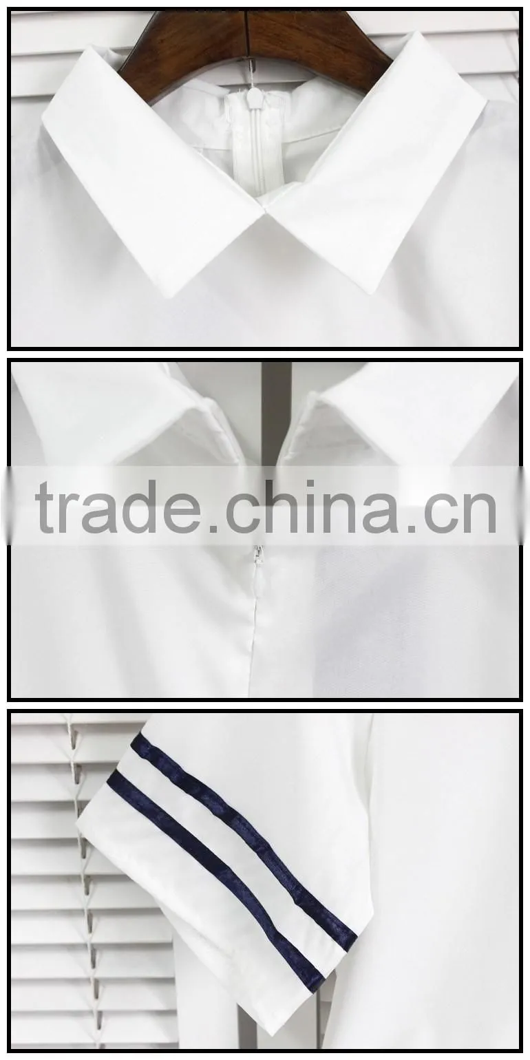 2017 new design Summer chiffon Lolita White Sailor sexy girls high school uniform design