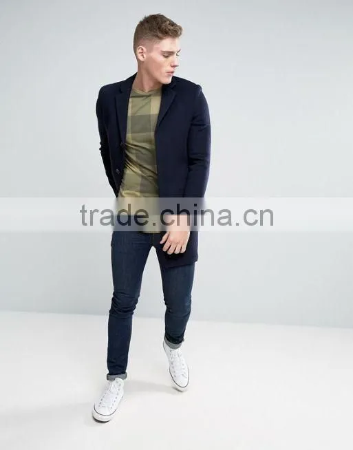 Longline T-Shirt With Curved Hem In Check Print