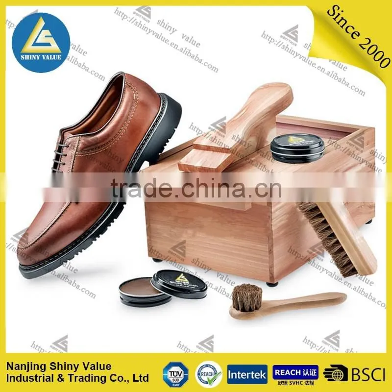 Custom design logo available fancy quality cedar wood box for shoe care products