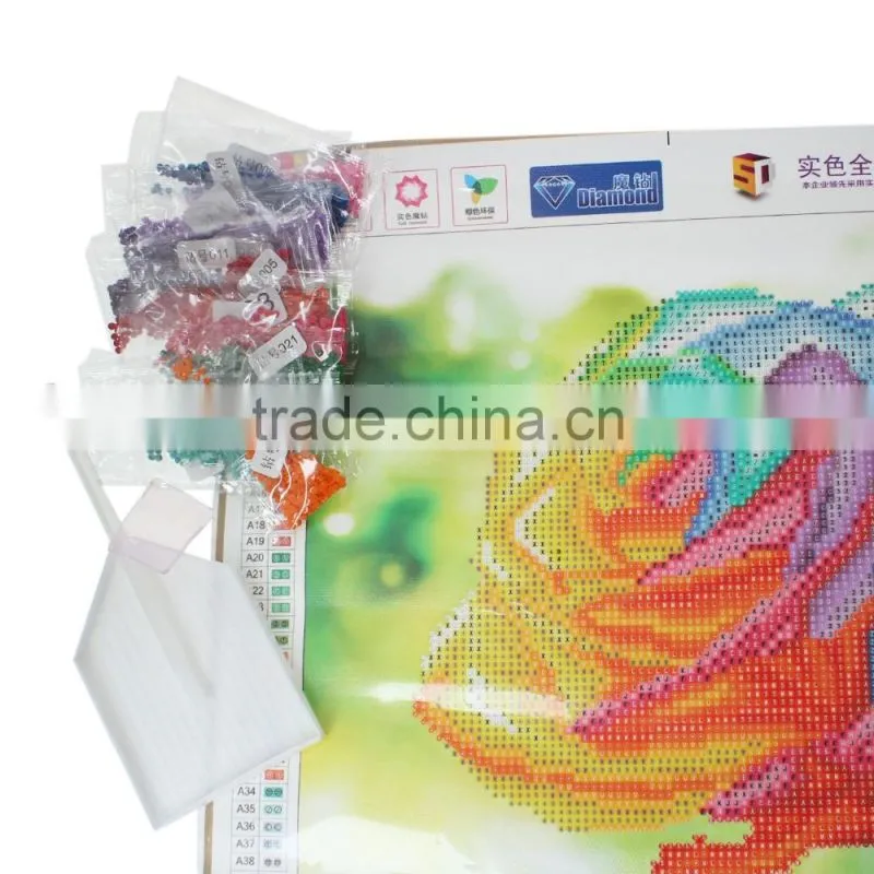Handmade Multicolor Flower Pattern Embroidery Diamond Painting DIY Kit Cross Stitch For Living Room