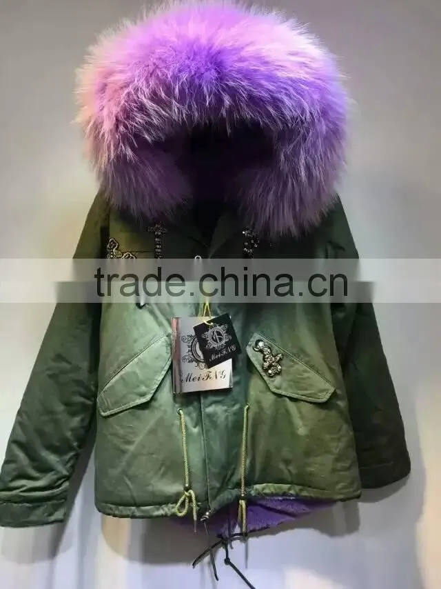 Guangzhou MeiFng 2017 New Style mulity color Fur Coat Women Winter Fur Coats