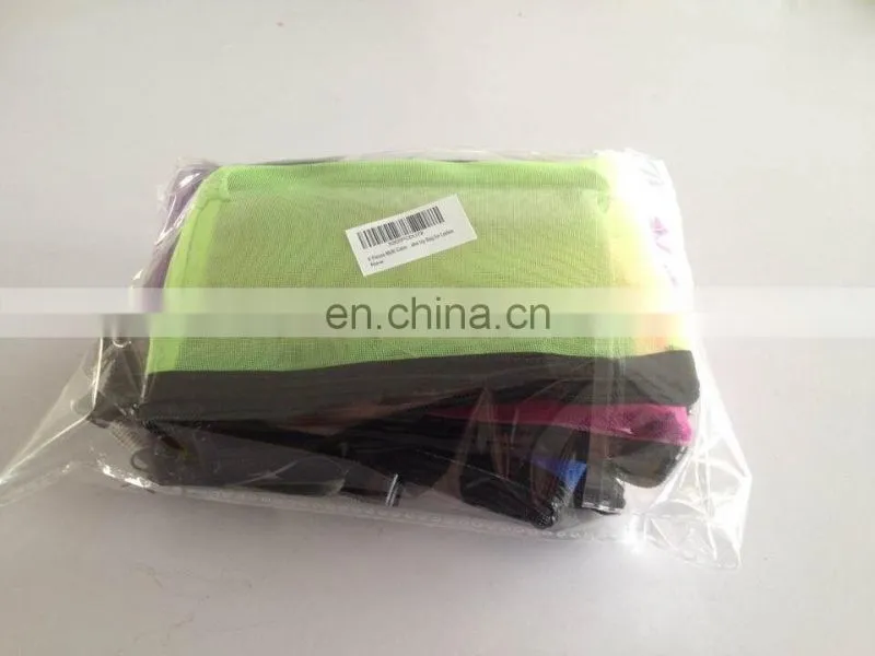 6 Pieces Multi Color Mesh Design Zipper Make Up Bag for Ladies
