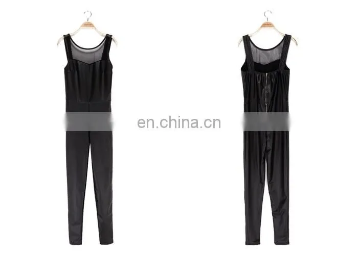 Wholesale Clothing Woman Wear Tight Black Leather Pants