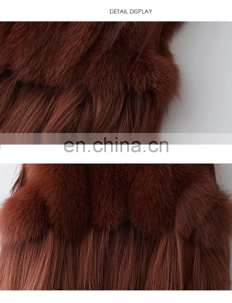 Popular Lovely Fox Fur Vest Beautiful Good Quality Girl Fox Short Fur Vest