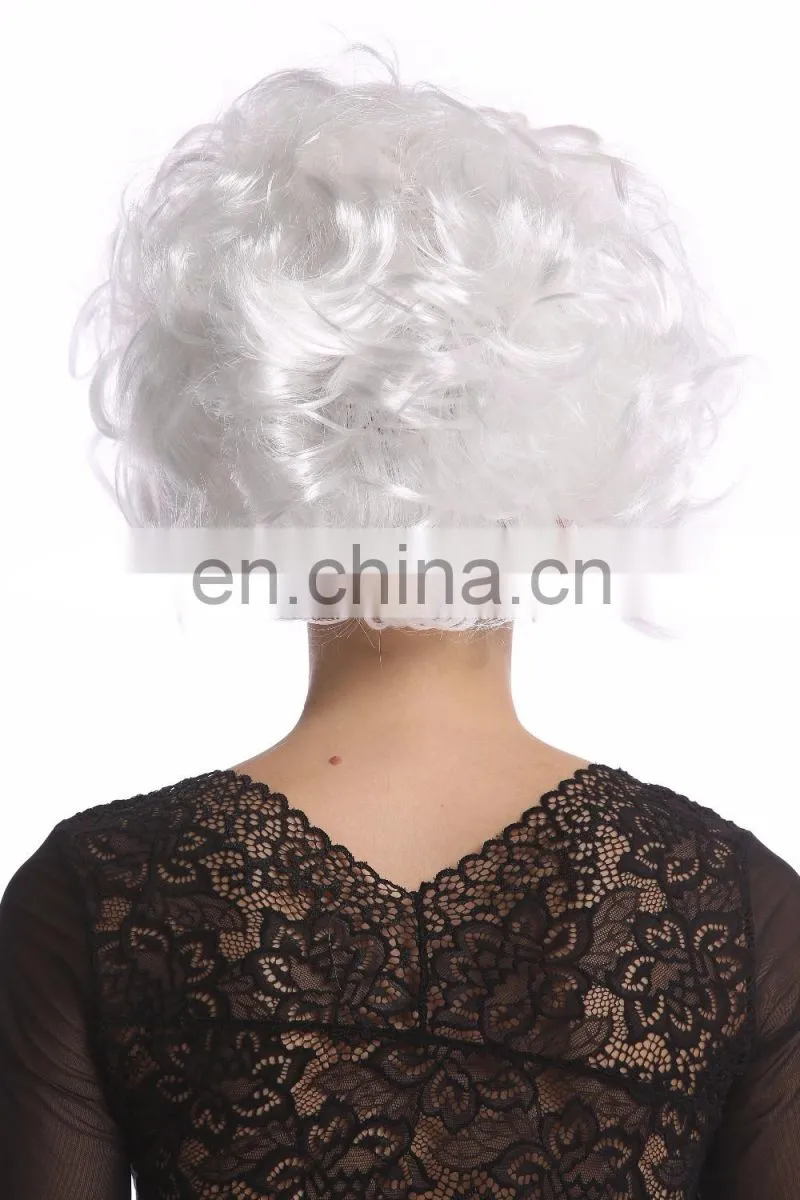 Short white DIVA style party wigs P-W206