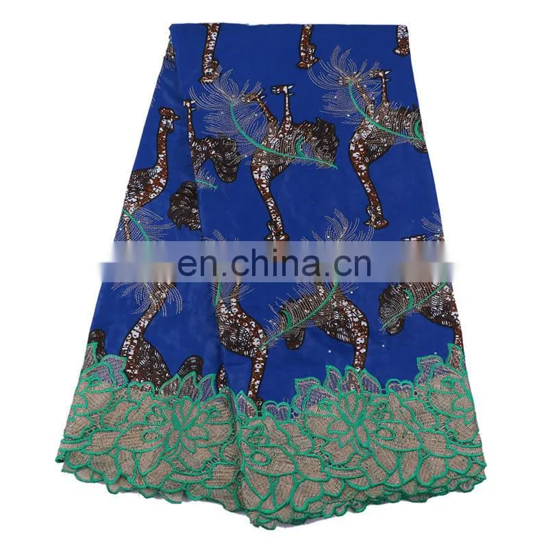 African New Arrival Wax Lace Fabric Material Cotton Ankara Embroidery Wax Print Fabric L170727001