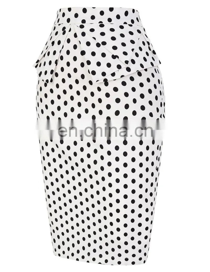 Grace Karin Occident Women's Hips-Wrapped Vintage Retro Cotton Polka Dots Skirt CL008928-9