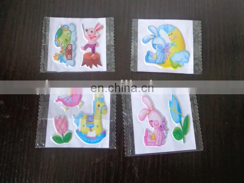 Fashion design promotional colorful lovely cartoon small puffy stickers