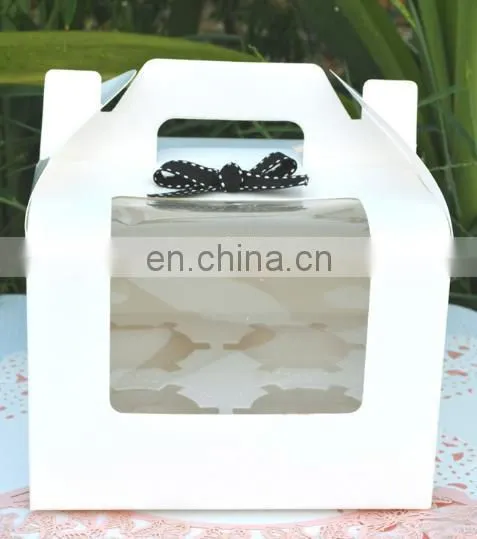 Folding coated paper & food paper cupcake box printing with paper insert