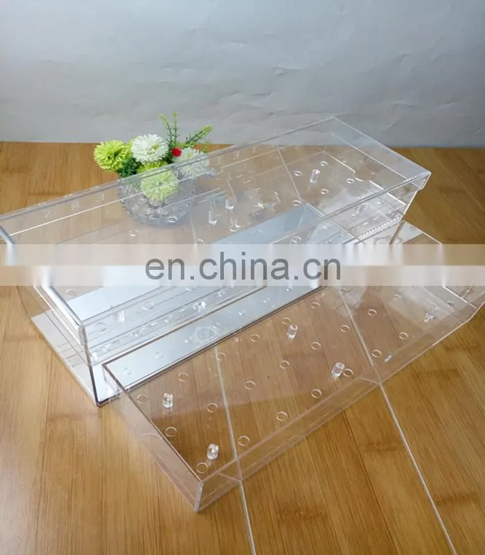 Luxury long clear plexiglass Handmade waterproof Acrylic flower box for 27 Roses Display