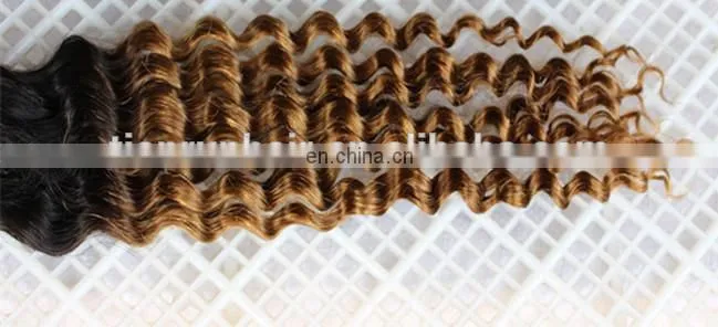 unprocessed wholesale virgin brazilian curly hair extension blonde deep wave hair weft