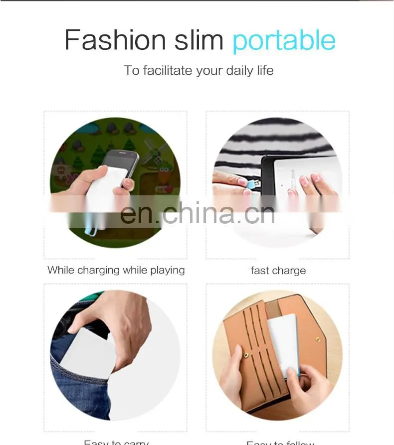 Custom logo gift rohs external portable card power bank 2600mAh