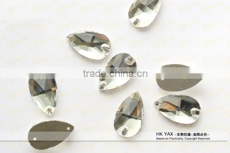 1210L Shiny tear shaped 7*12mm crystal sew on stones,sew on crystal stones,sew on stones crystal for garments
