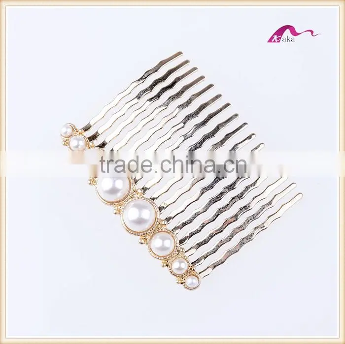 Beautiful Gold Pearl Decorative Hair Comb Clip For Wedding Accessories