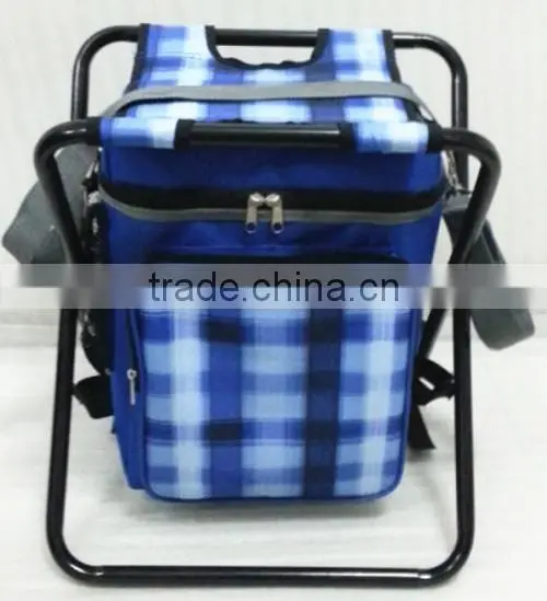 Folding cooler stool with steel tube and the 600D colored fabric