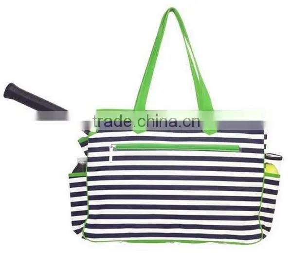 Hot Selling Handbag Green Stripe Sportsbag