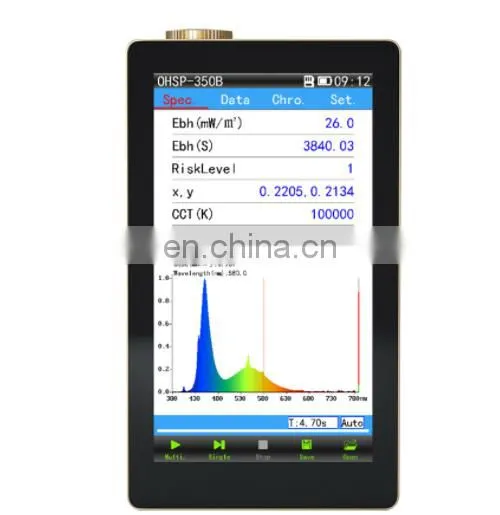 350B 380-780nm Hot Handheld spectral illuminance analyzer blue light tester spectrometer red and blue ray irradiance meter