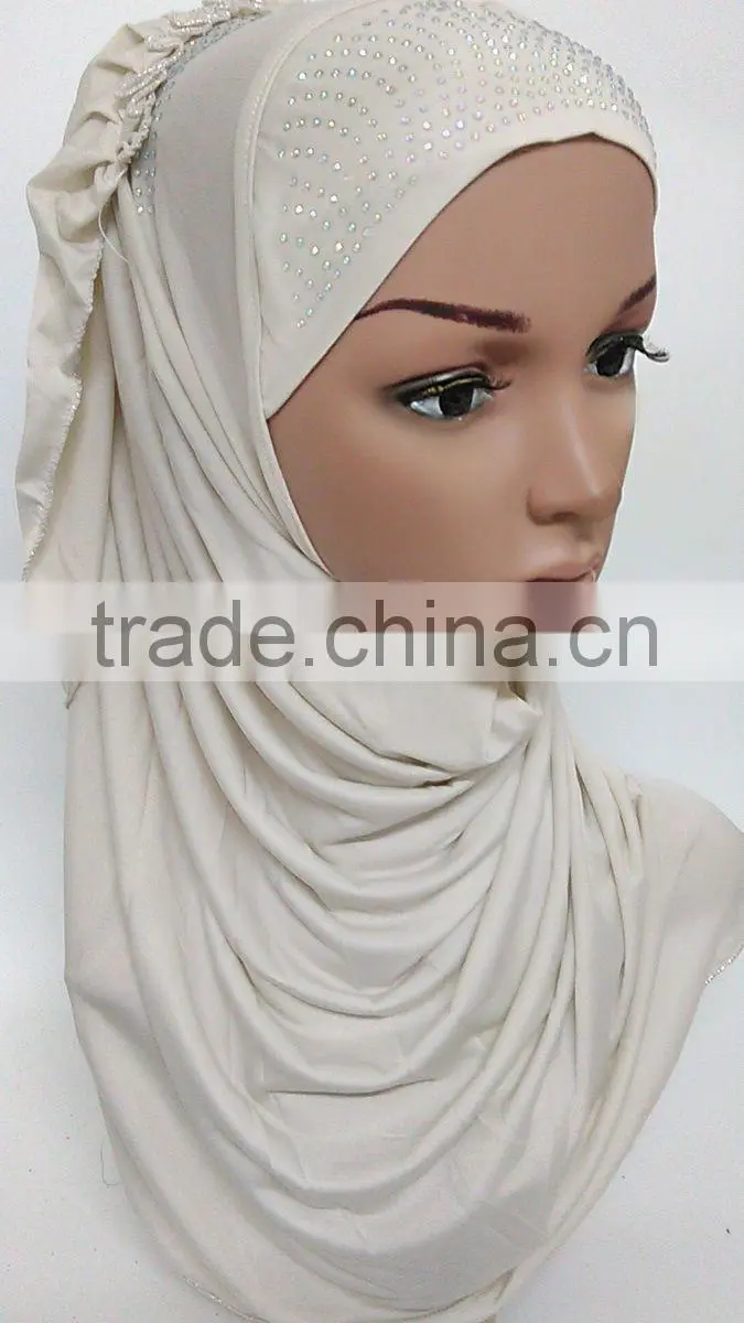 Latest popular simple beading one piece 70cm LONG fashion MUSLIM HIJAB
